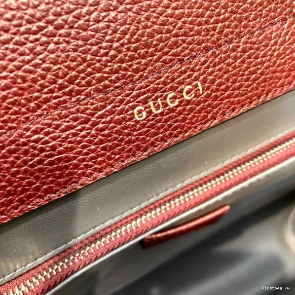 First bag ru Gucci top leather handle small bag Zumi grainy 0807